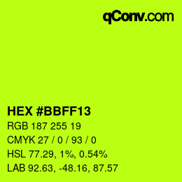 Color code: HEX #BBFF13 | qconv.com