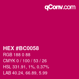 Color code: HEX #BC0058 | qconv.com