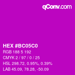 Color code: HEX #BC05C0 | qconv.com