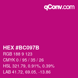 Color code: HEX #BC097B | qconv.com