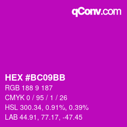Color code: HEX #BC09BB | qconv.com