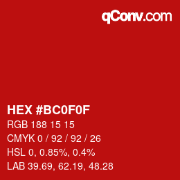 Color code: HEX #BC0F0F | qconv.com