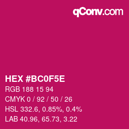 Color code: HEX #BC0F5E | qconv.com
