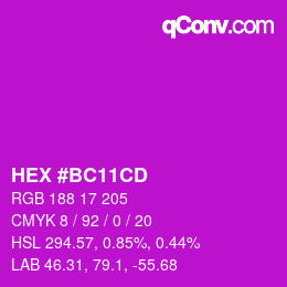 Código de color: HEX #BC11CD | qconv.com