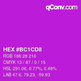 Color code: HEX #BC1CD8 | qconv.com