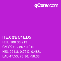 Color code: HEX #BC1ED5 | qconv.com