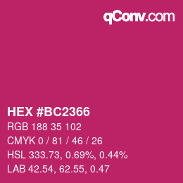 Color code: HEX #BC2366 | qconv.com