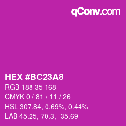 Color code: HEX #BC23A8 | qconv.com