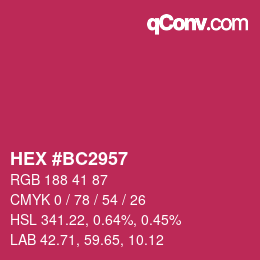 カラーコード: HEX #BC2957 | qconv.com
