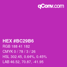 Color code: HEX #BC29B6 | qconv.com