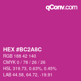 Color code: HEX #BC2A8C | qconv.com