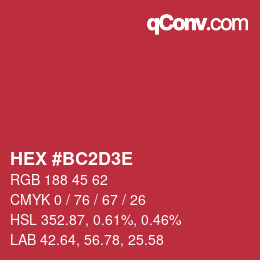 Color code: HEX #BC2D3E | qconv.com