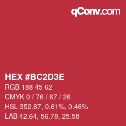 Código de color: HEX #BC2D3E | qconv.com