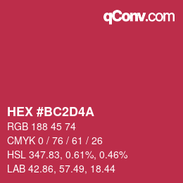 カラーコード: HEX #BC2D4A | qconv.com