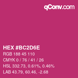 Color code: HEX #BC2D6E | qconv.com