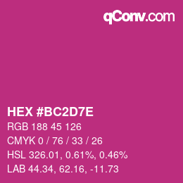 Farbcode: HEX #BC2D7E | qconv.com