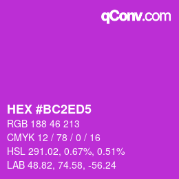 カラーコード: HEX #BC2ED5 | qconv.com