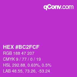 Color code: HEX #BC2FCF | qconv.com