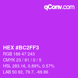 Color code: HEX #BC2FF3 | qconv.com
