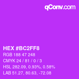 Color code: HEX #BC2FF8 | qconv.com