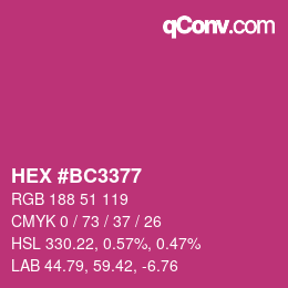 Color code: HEX #BC3377 | qconv.com