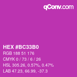 Color code: HEX #BC33B0 | qconv.com