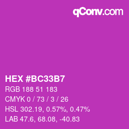 Color code: HEX #BC33B7 | qconv.com