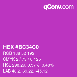 Color code: HEX #BC34C0 | qconv.com