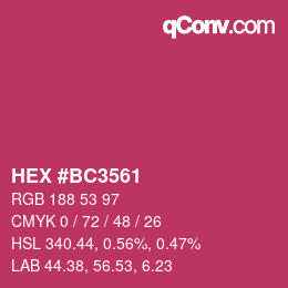 カラーコード: HEX #BC3561 | qconv.com