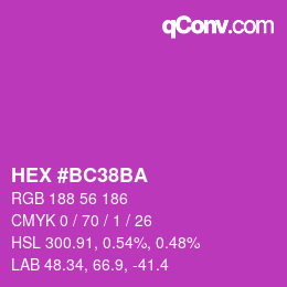 Color code: HEX #BC38BA | qconv.com
