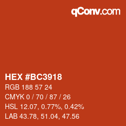 Color code: HEX #BC3918 | qconv.com