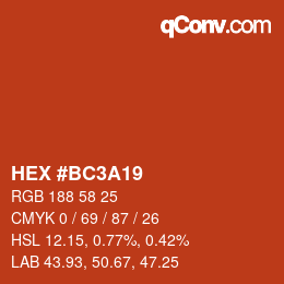 Color code: HEX #BC3A19 | qconv.com