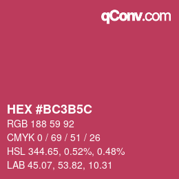 Color code: HEX #BC3B5C | qconv.com