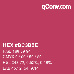 Code couleur: HEX #BC3B5E | qconv.com