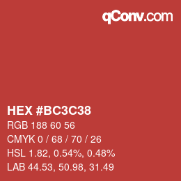 Color code: HEX #BC3C38 | qconv.com