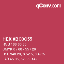 Color code: HEX #BC3C55 | qconv.com