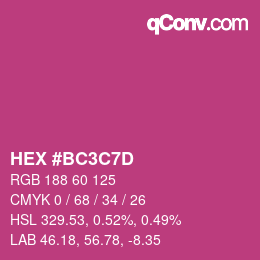 Color code: HEX #BC3C7D | qconv.com