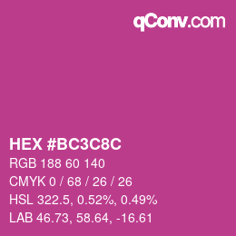 カラーコード: HEX #BC3C8C | qconv.com