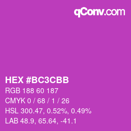 Color code: HEX #BC3CBB | qconv.com