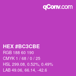 颜色代码: HEX #BC3CBE | qconv.com