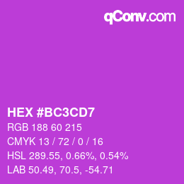カラーコード: HEX #BC3CD7 | qconv.com