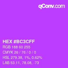 Color code: HEX #BC3CFF | qconv.com
