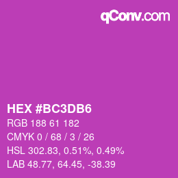 カラーコード: HEX #BC3DB6 | qconv.com
