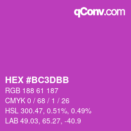 Color code: HEX #BC3DBB | qconv.com