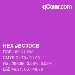 Color code: HEX #BC3DCB | qconv.com