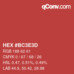 Color code: HEX #BC3E3D | qconv.com