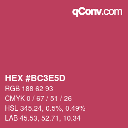 Color code: HEX #BC3E5D | qconv.com