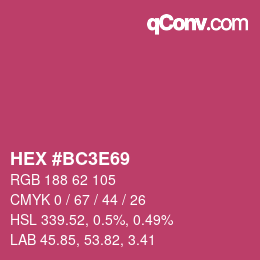 Color code: HEX #BC3E69 | qconv.com