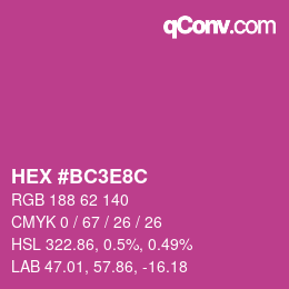 カラーコード: HEX #BC3E8C | qconv.com