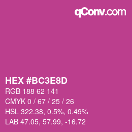 Color code: HEX #BC3E8D | qconv.com